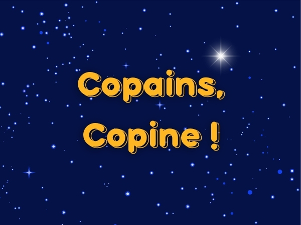 Illustration de présentation du spectacle "Copains, Copine !" format paysage.