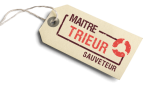 Déclinaison du logo Maitre Trieur Sauveteur sous forme d'étiquette.